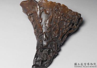 图片[3]-Carved rhinoceros horn cup with chi-dragon decoration, Ming dynasty (1368-1644)-China Archive